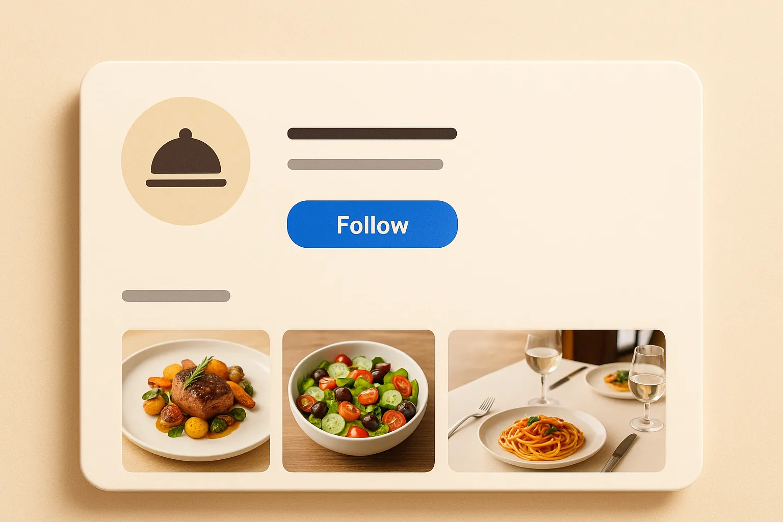 Zoptymalizowany profil restauracji na Instagramie z bio, linkiem do rezerwacji i przypiętymi postami