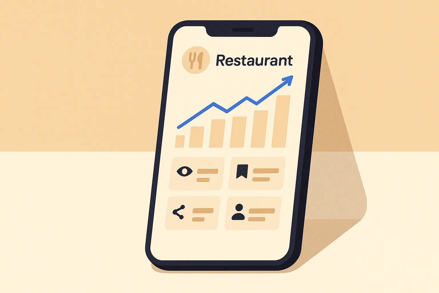 Panel statystyk Instagrama restauracji z zasięgiem na nieobserwujących, zapisami i wejściami w profil