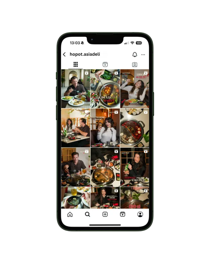 HOTPOT Asia Deli, profil na Instagramie po metamorfozie przez DigiAds